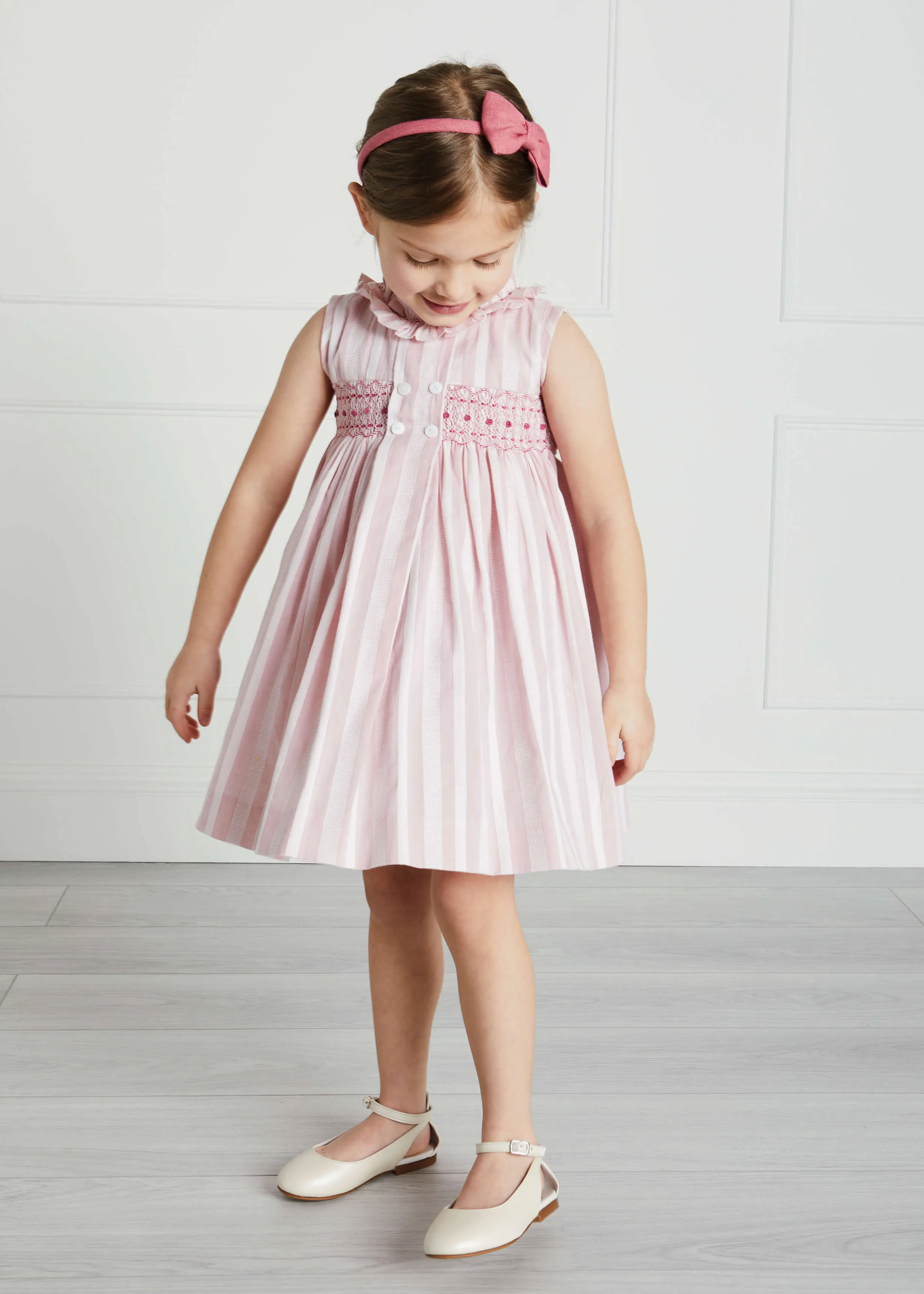 Pink Sleeveless Stripe Dress (12mths-10yrs)