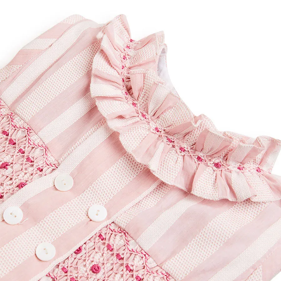 Pink Sleeveless Stripe Dress (12mths-10yrs)