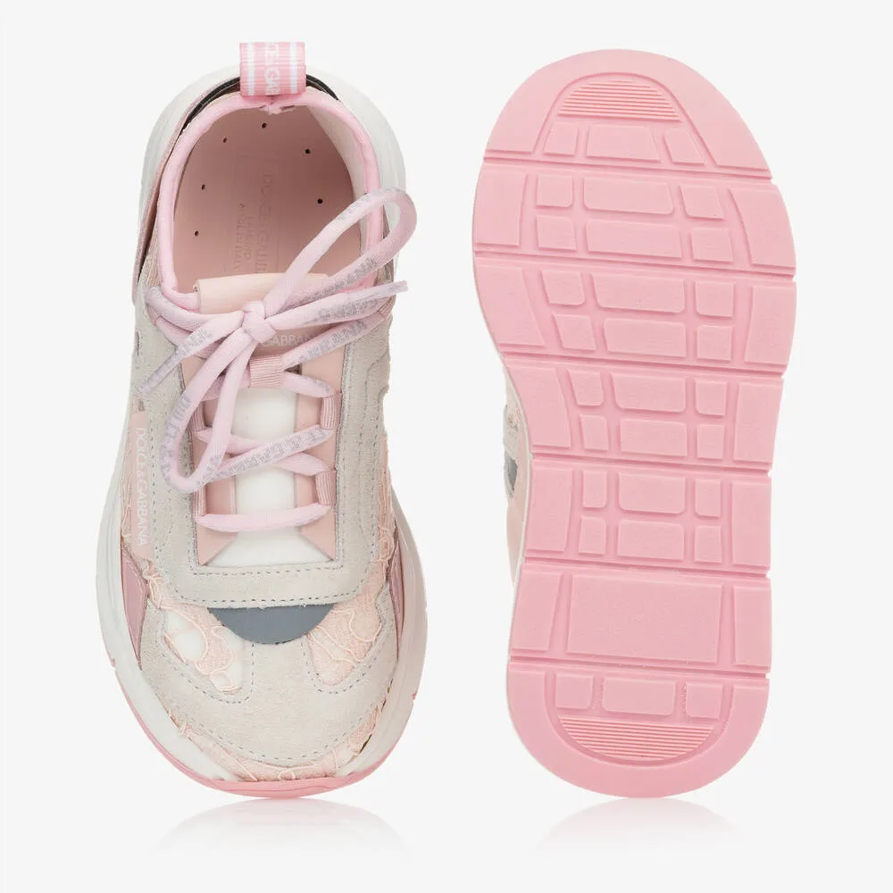 Pink Suede & Lace Trainers