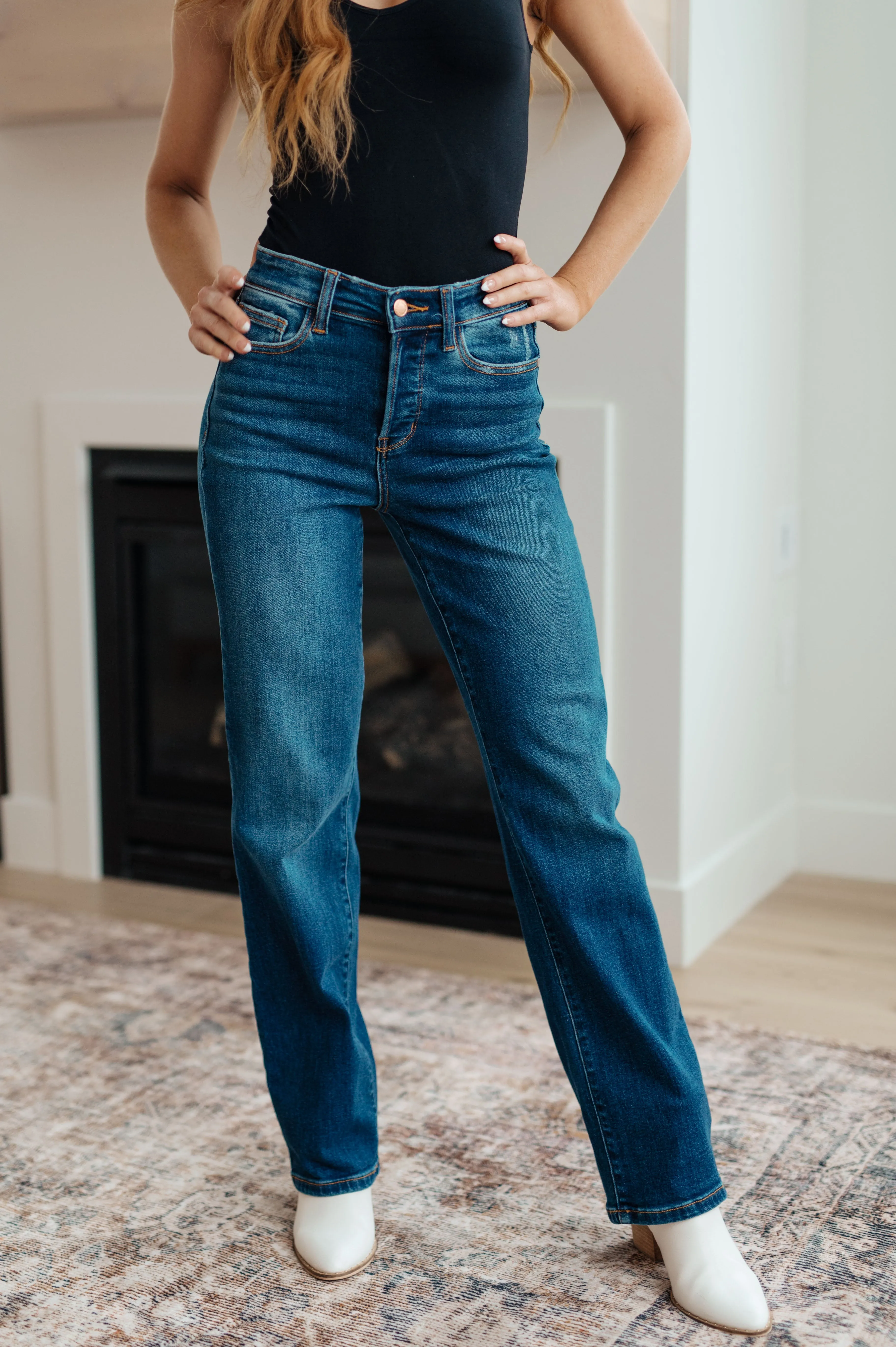 High Rise Pippa Dad Jeans with Button Fly