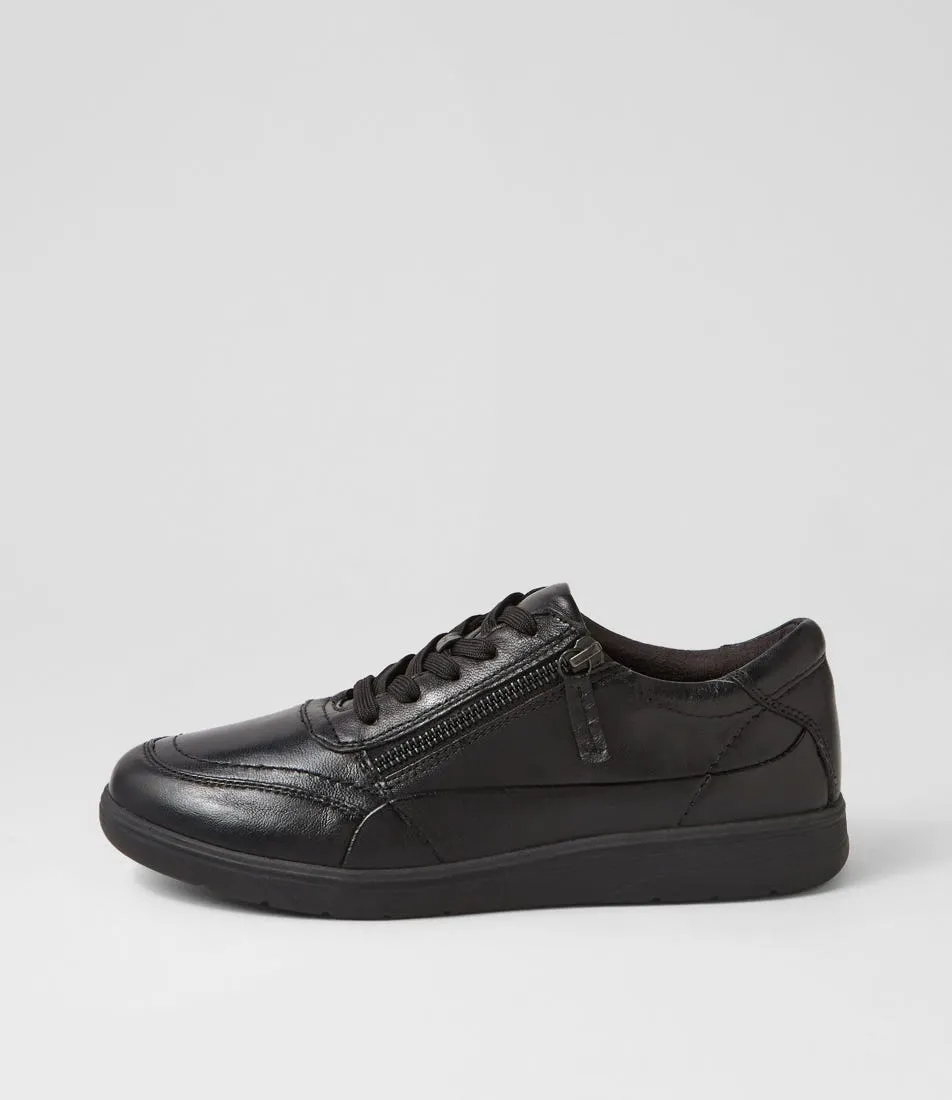 PLANET Kari Black Leather Sneakers