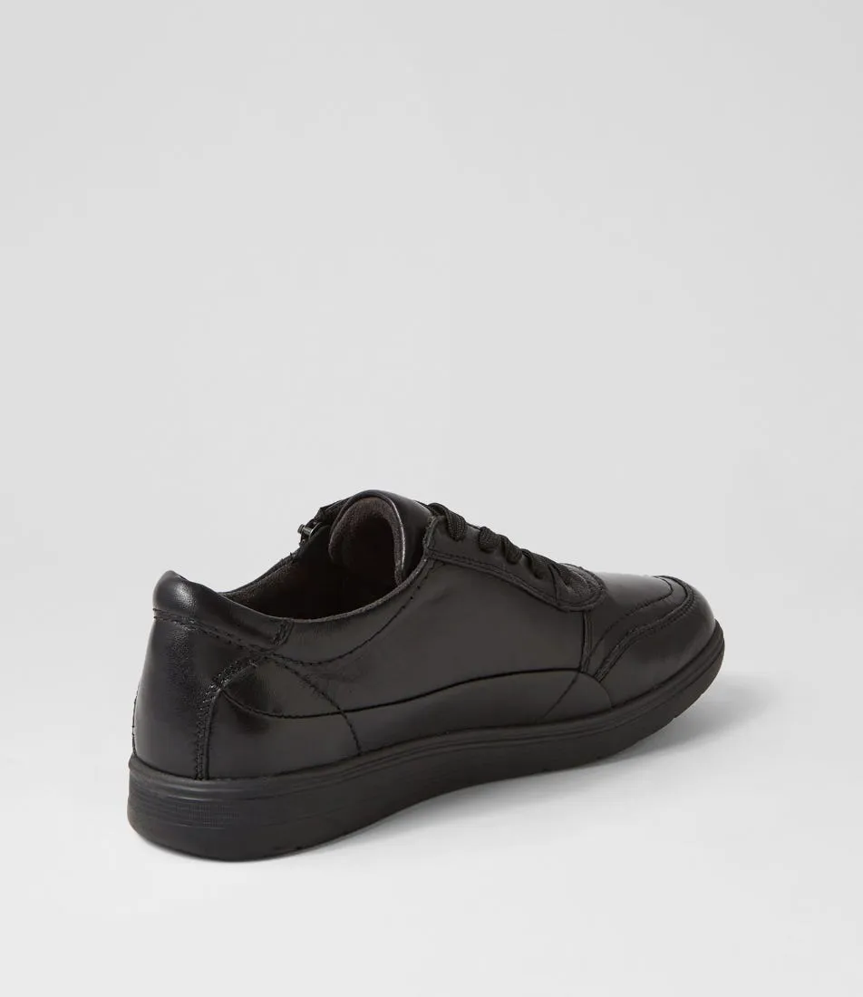 PLANET Kari Black Leather Sneakers