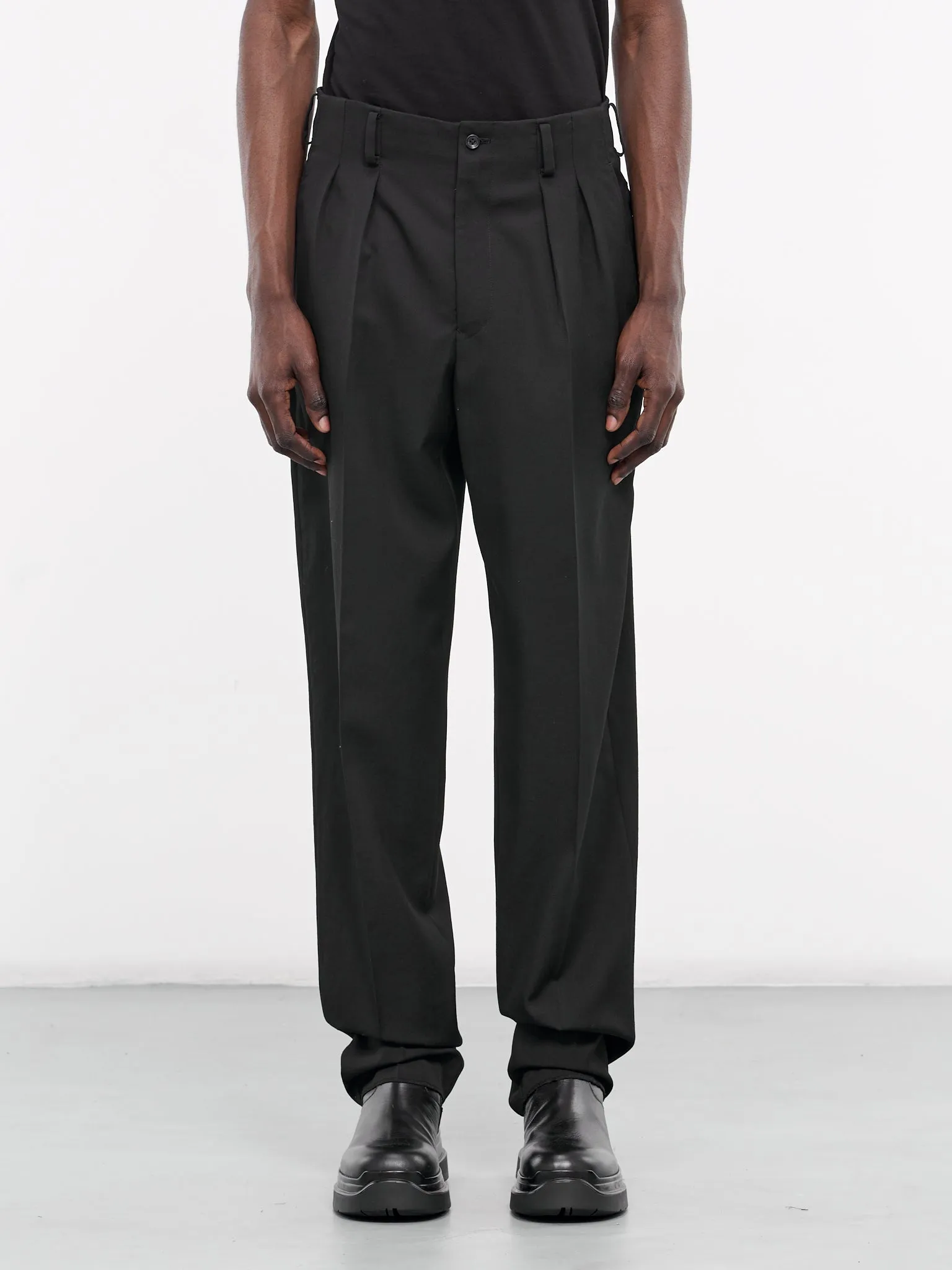 Pleated Trousers (HS-P83-150-BLACK)