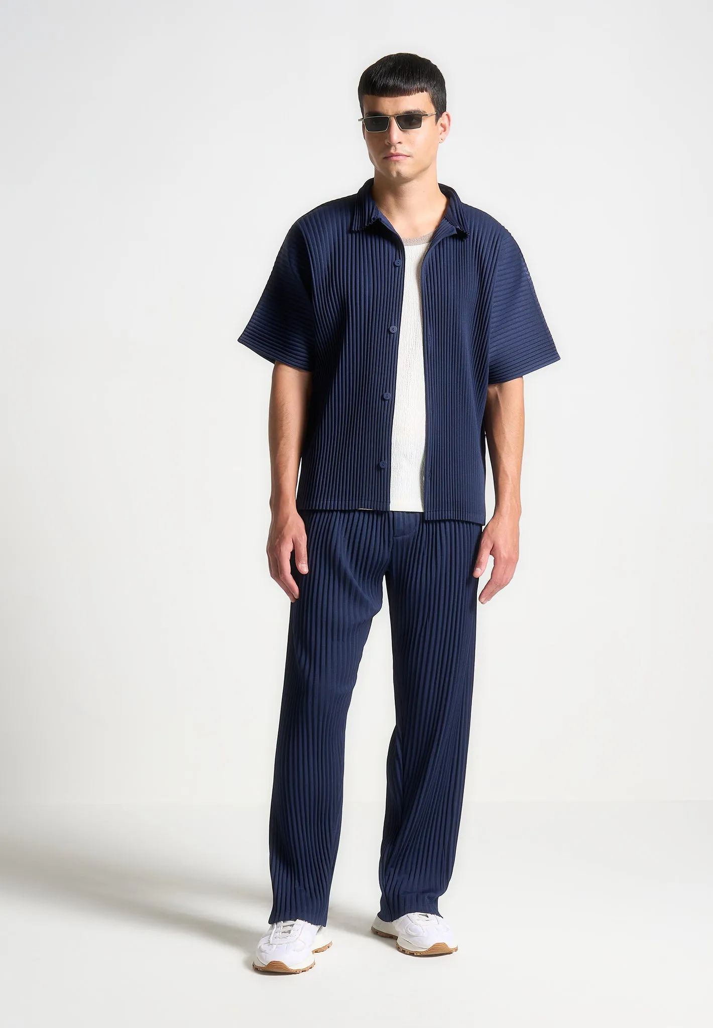 Pleated Trousers - Navy