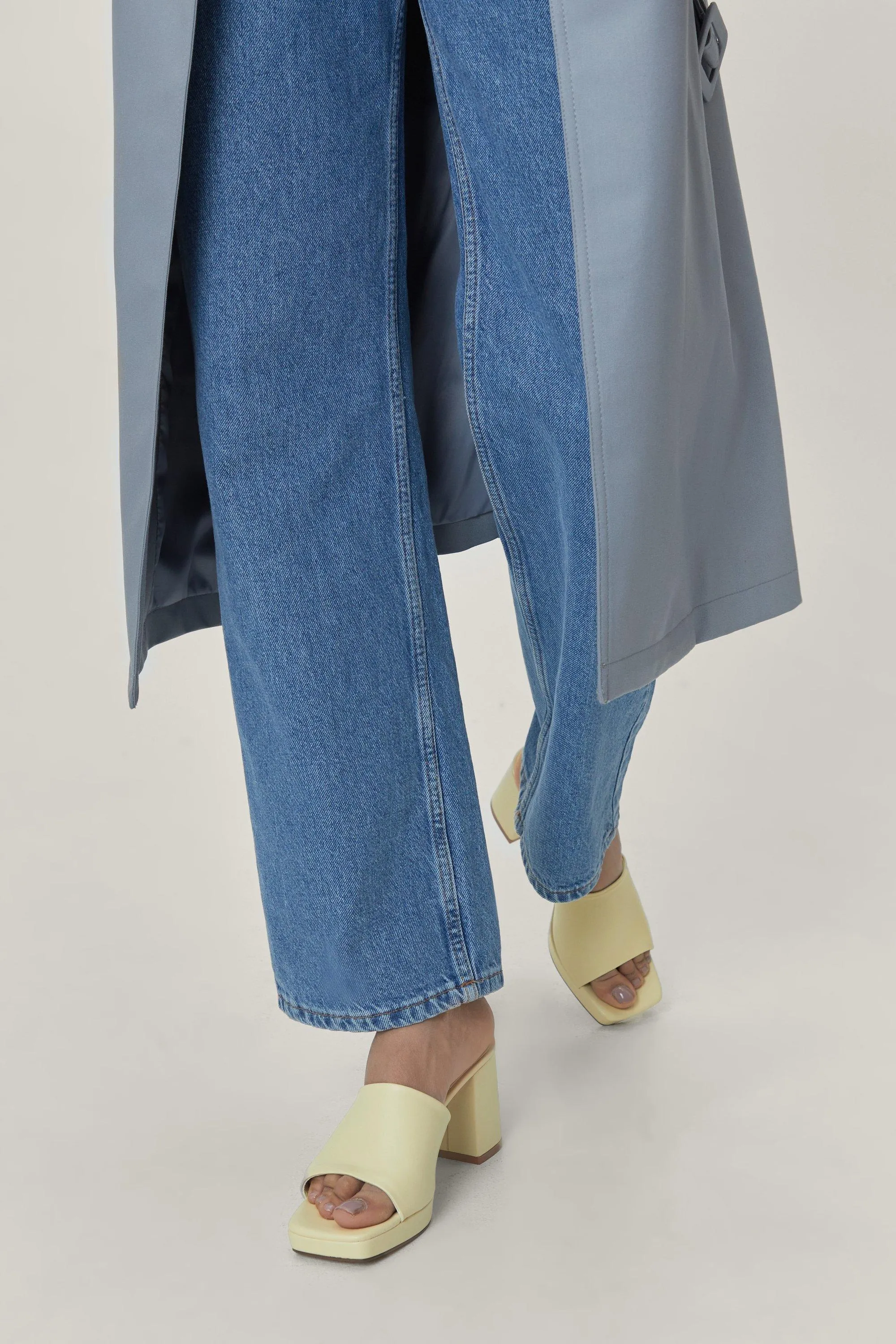 Pu Platform Square Toe Mules