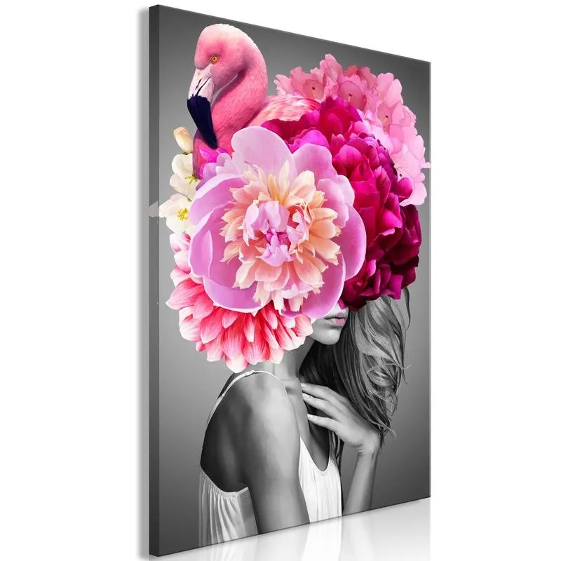 Quadro Flamingo Girl 1 Part Vertical