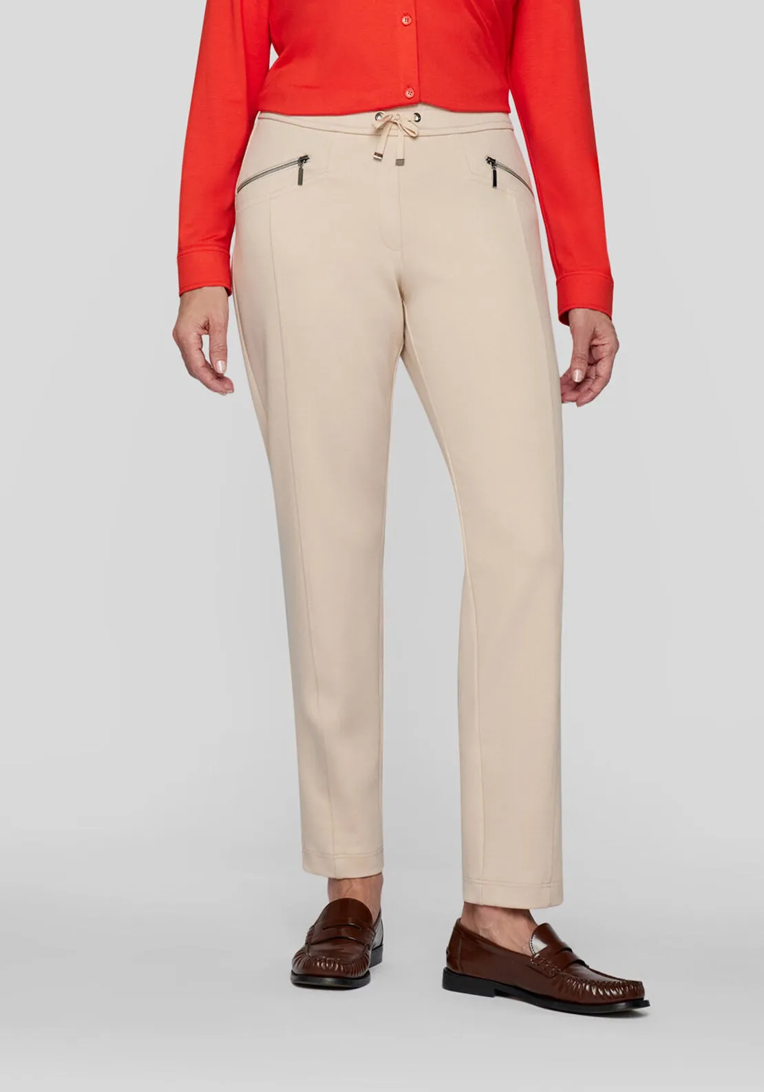 Rabe Slim Leg Stretch Trousers, Beige