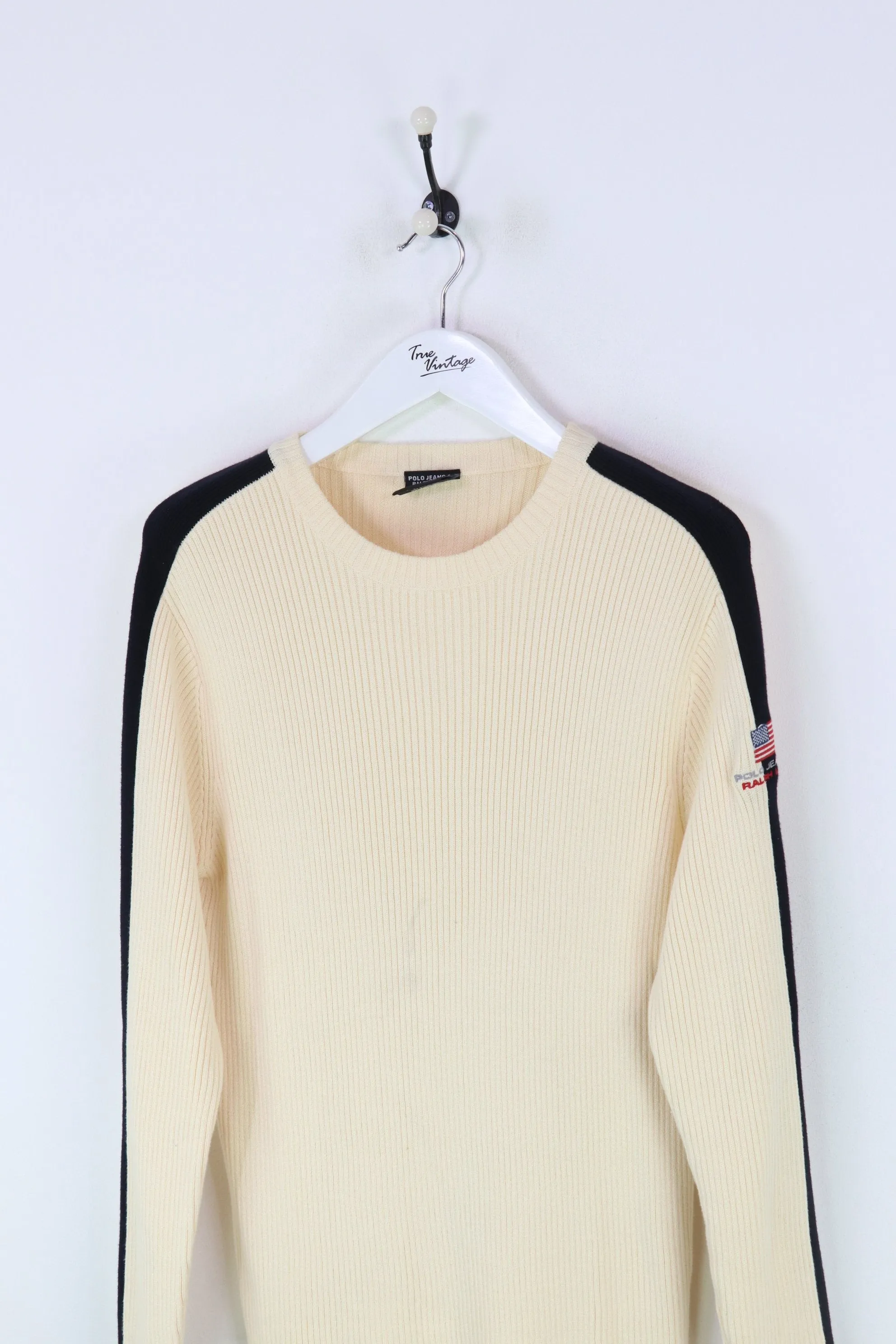 Ralph Lauren Cream Knit Sweatshirt Size Medium