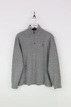 Ralph Lauren Quarter Zip Grey Sweatshirt Size Large