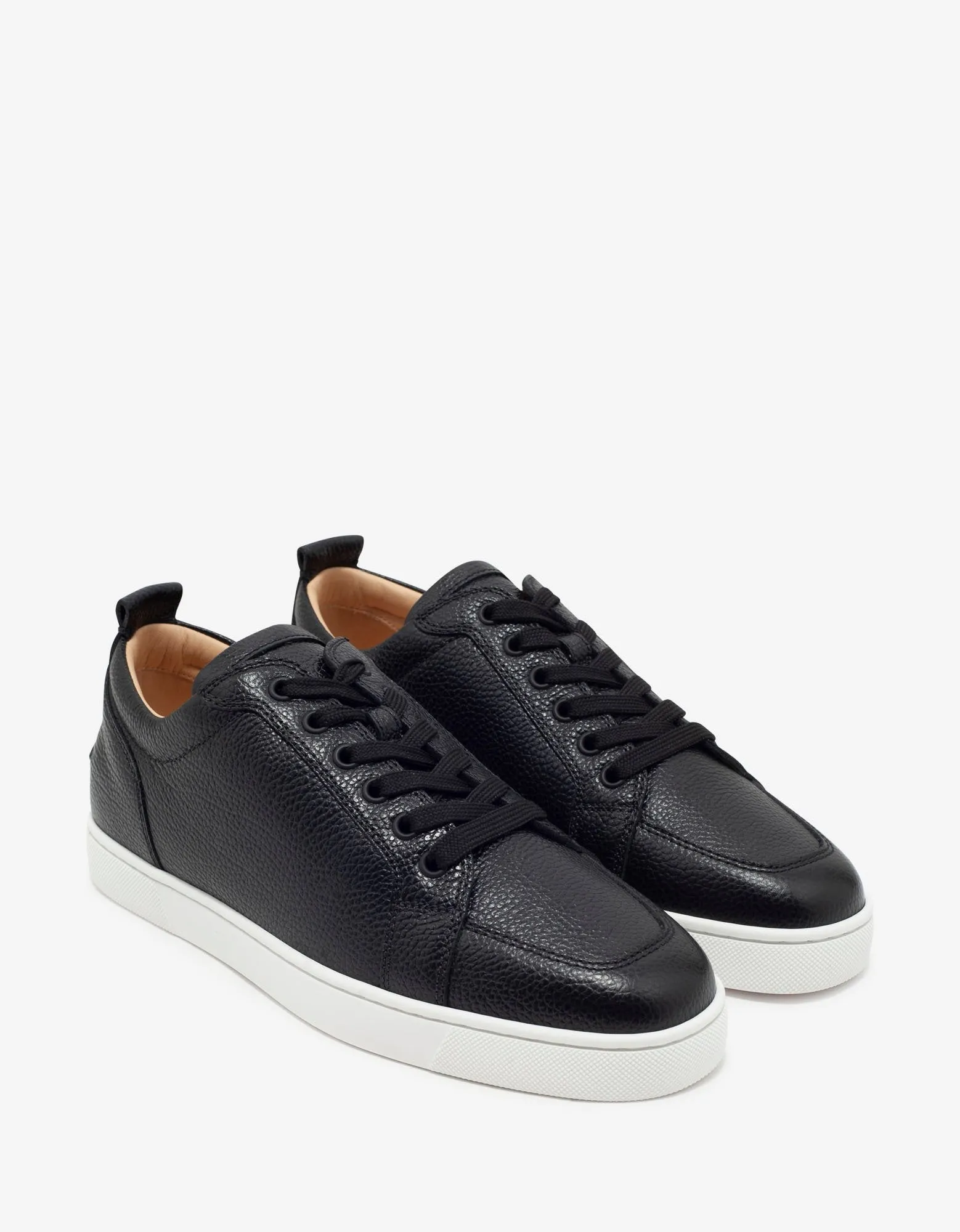 Rantulow Black Grain Leather Trainers -