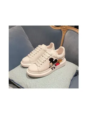 Oversized White Genuine Leather Mickey Ravello Sneakers