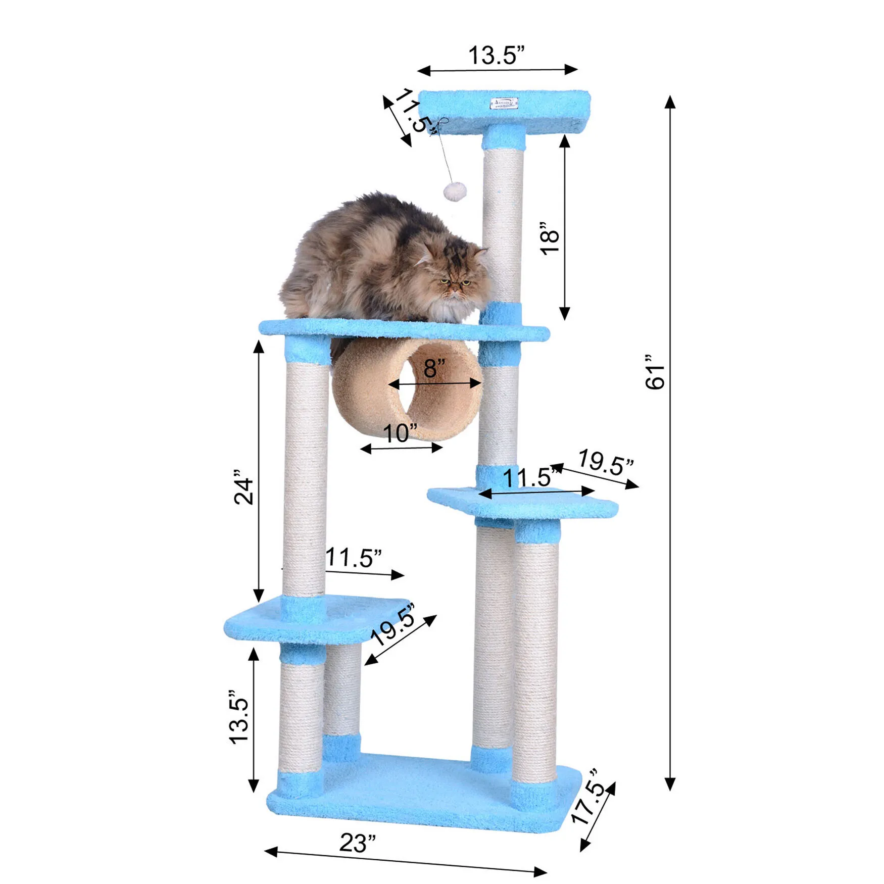 Real Wood Cat Climber Tree with Platforms