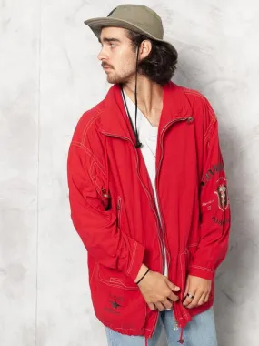 Red Windbreaker Men Jacket