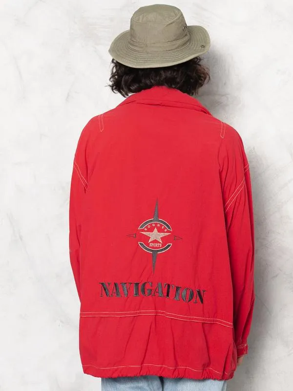 Red Windbreaker Men Jacket