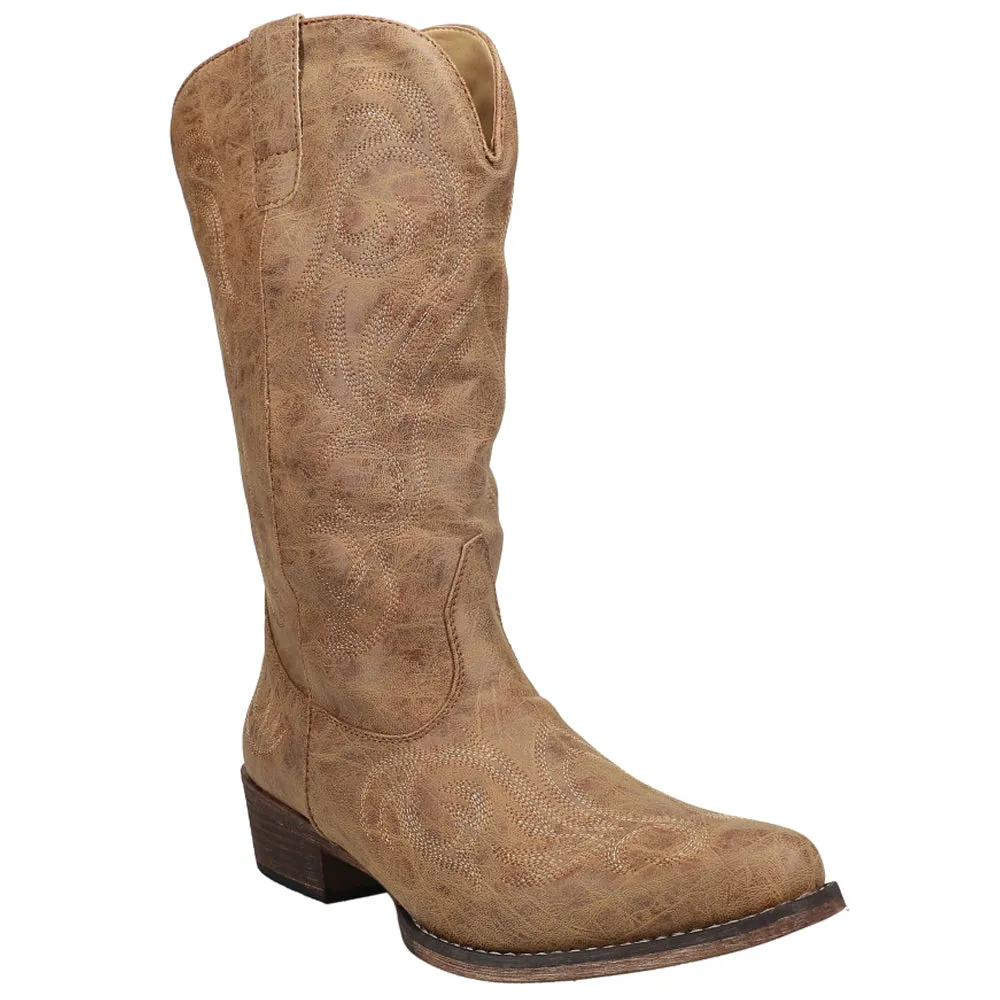 Riley Round Toe Cowboy Boots