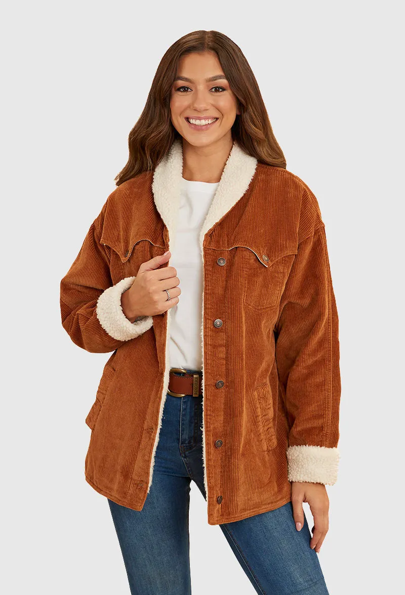 Ringers Western Women's Lacey Sherpa Jacket (Toffee)