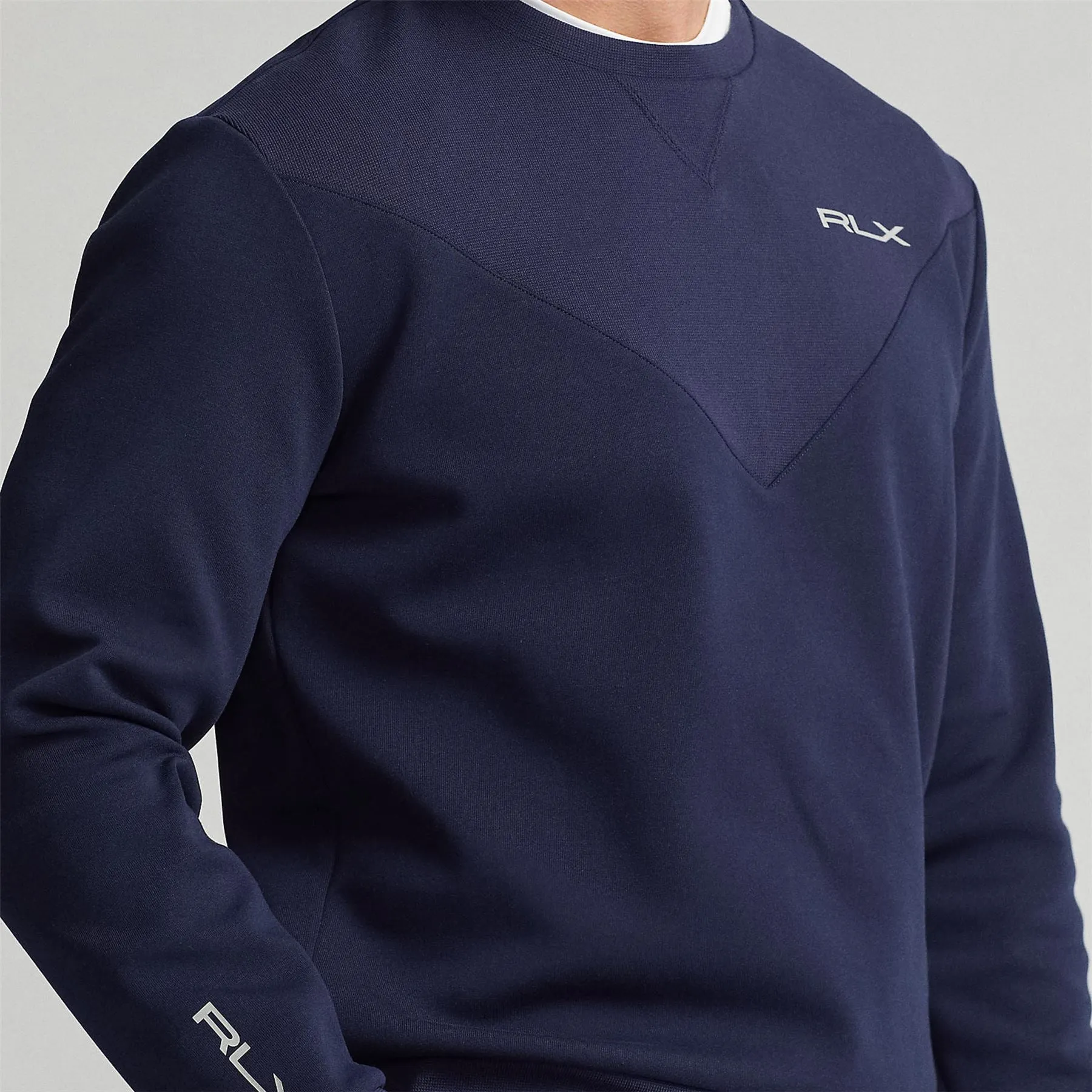 RLX Men's Double Knit Crew Neck Sweater French Navy - Autumn/Winter 2023