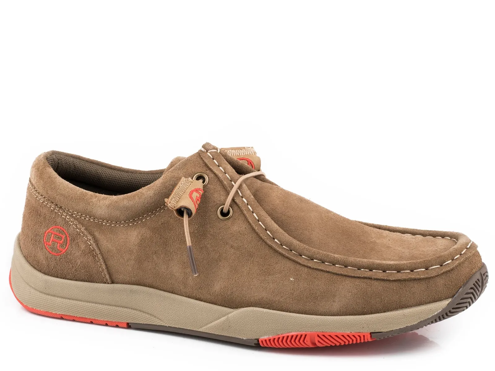 Roper Men’s Tan Suede Leather Chukka With Two Eyelets Elastic Laces