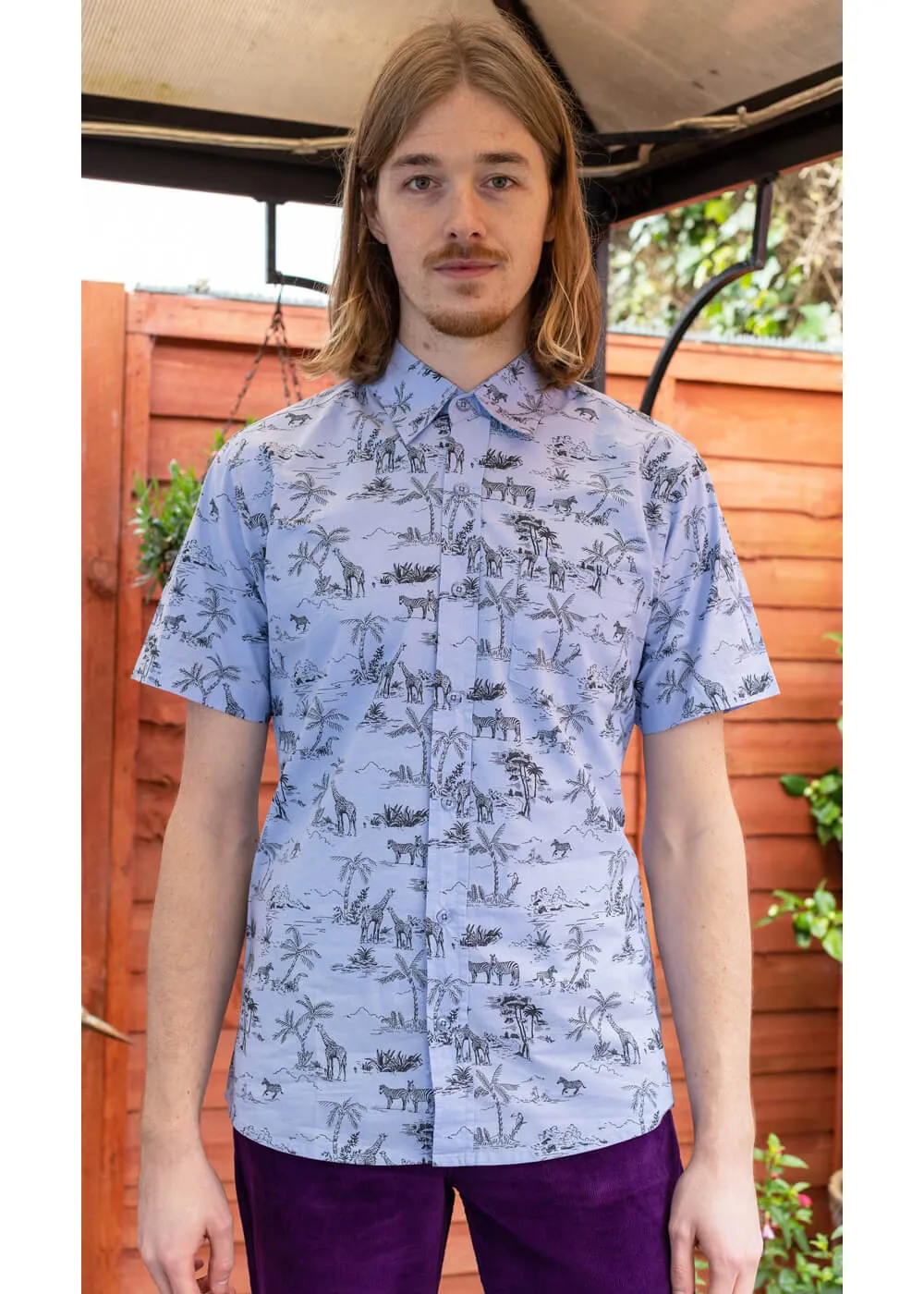 Run & Fly Men's Safari Shirt Blue