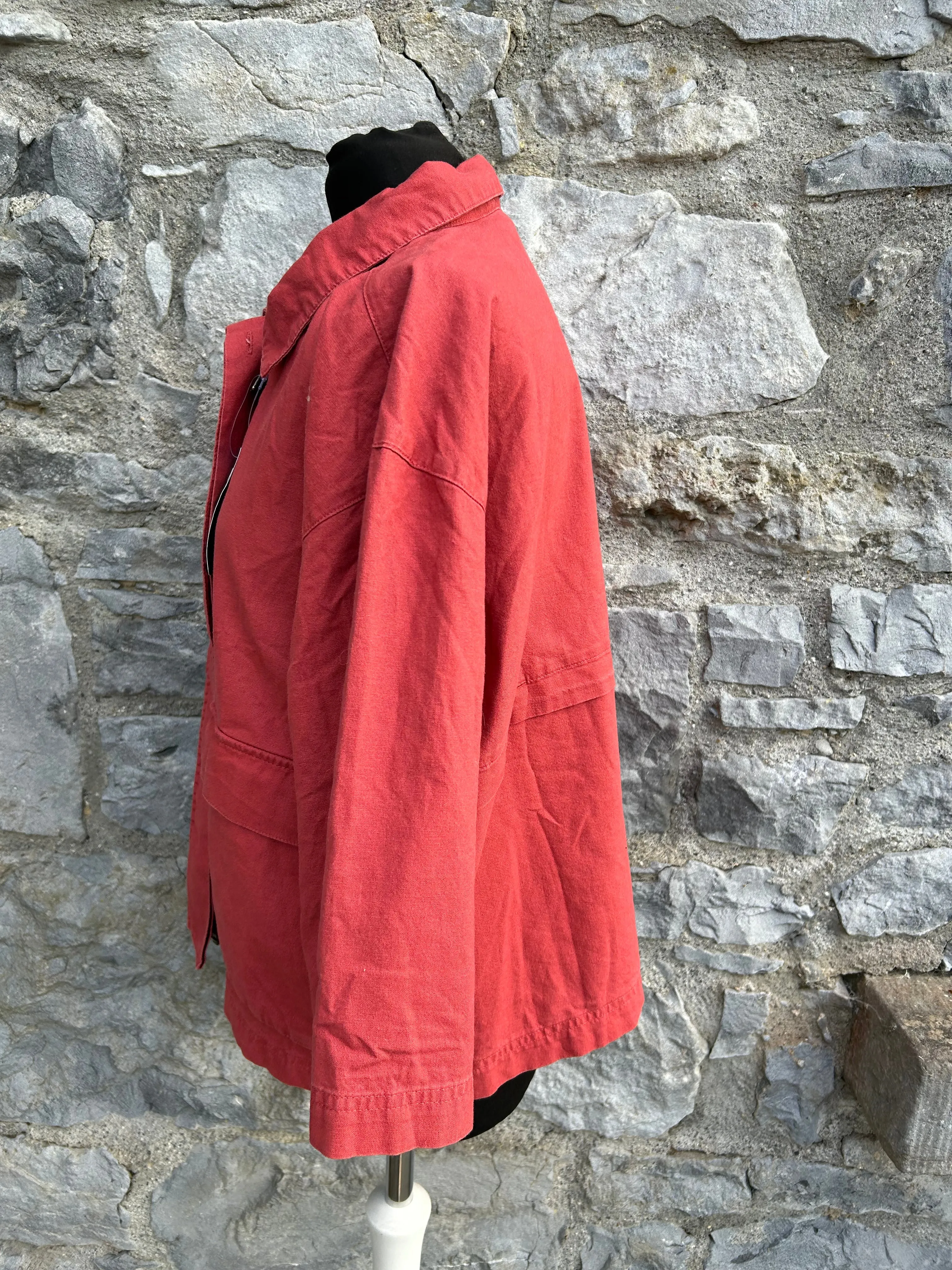 UK size 12 linen jacket in rust color