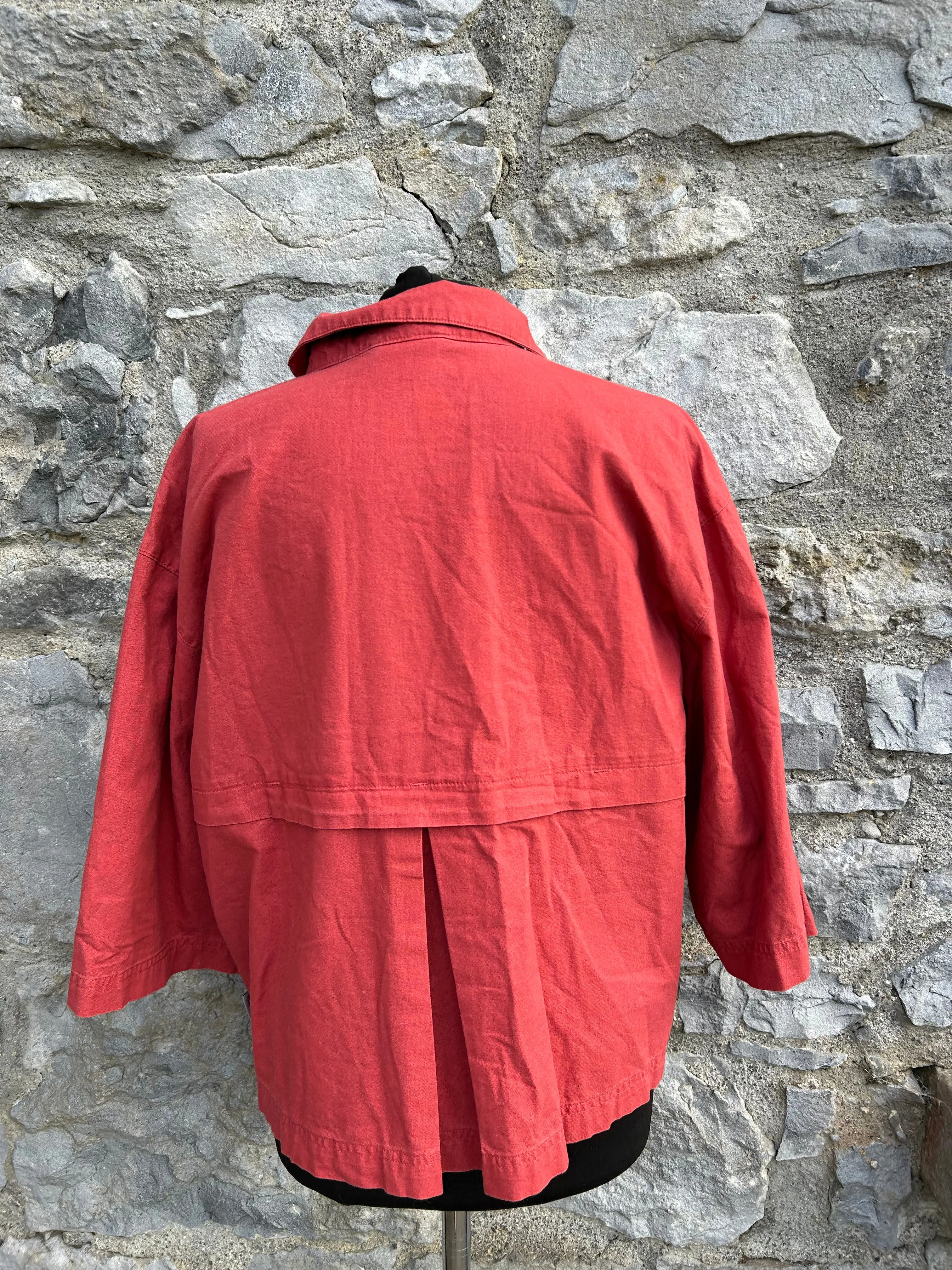 UK size 12 linen jacket in rust color