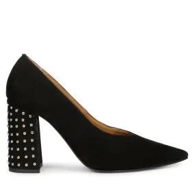 Saint Destiny Crystal Embellished Black Suede Leather Pumps