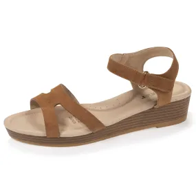 Women's Wedge Heel Camel Sandals