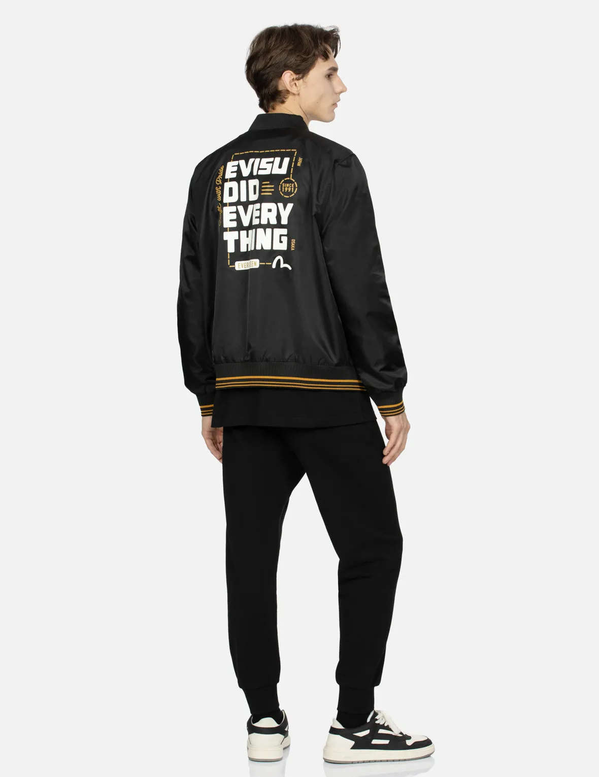 Seagull and Slogan Print Regular Fitt Bomber Jacket