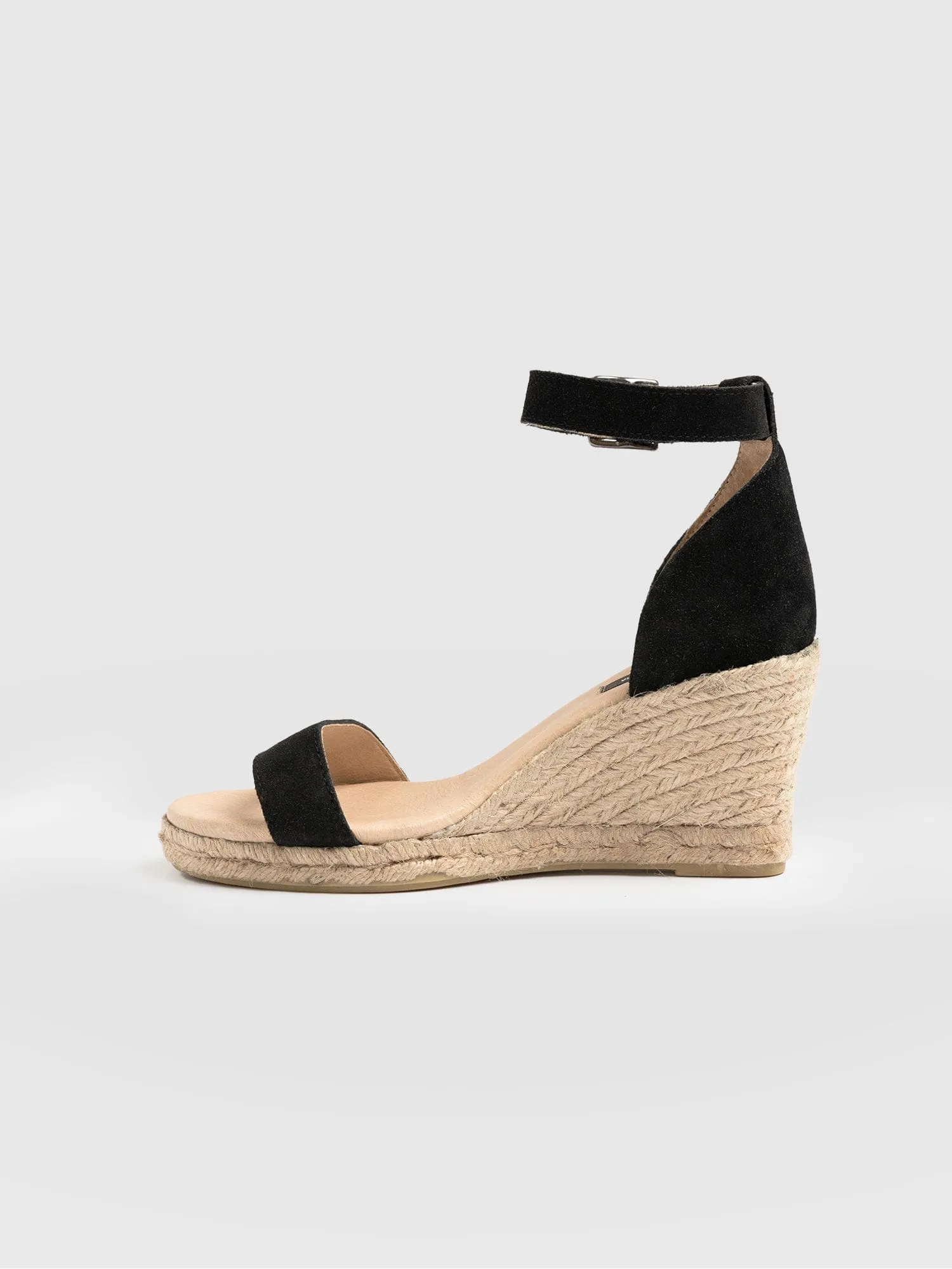 Black Serena Espadrille Wedges