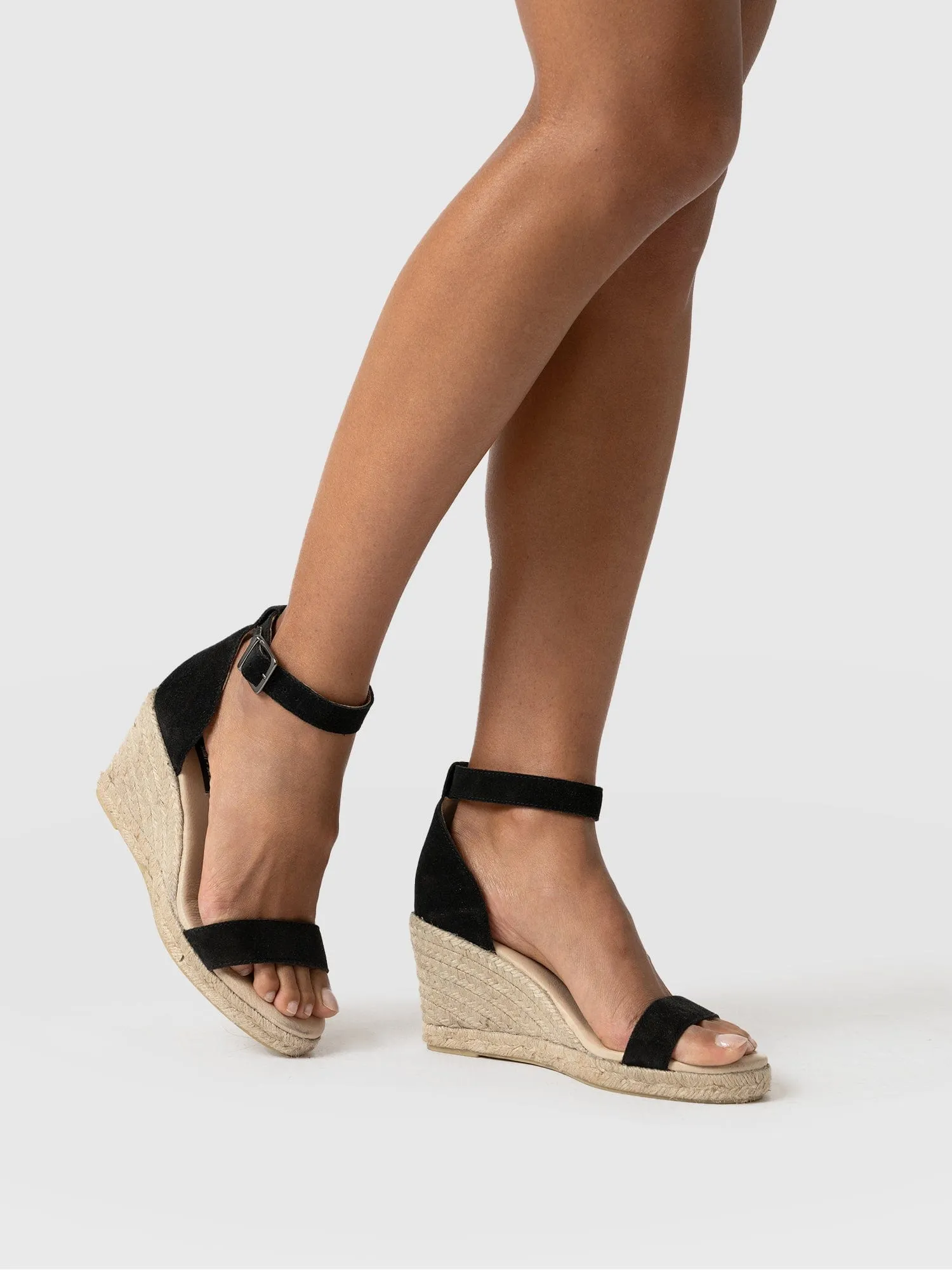 Black Serena Espadrille Wedges