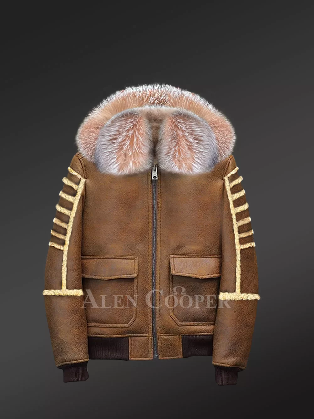 Shearling Aviator Bomber Jacket | Sheepskin Bomber Coat Jacket