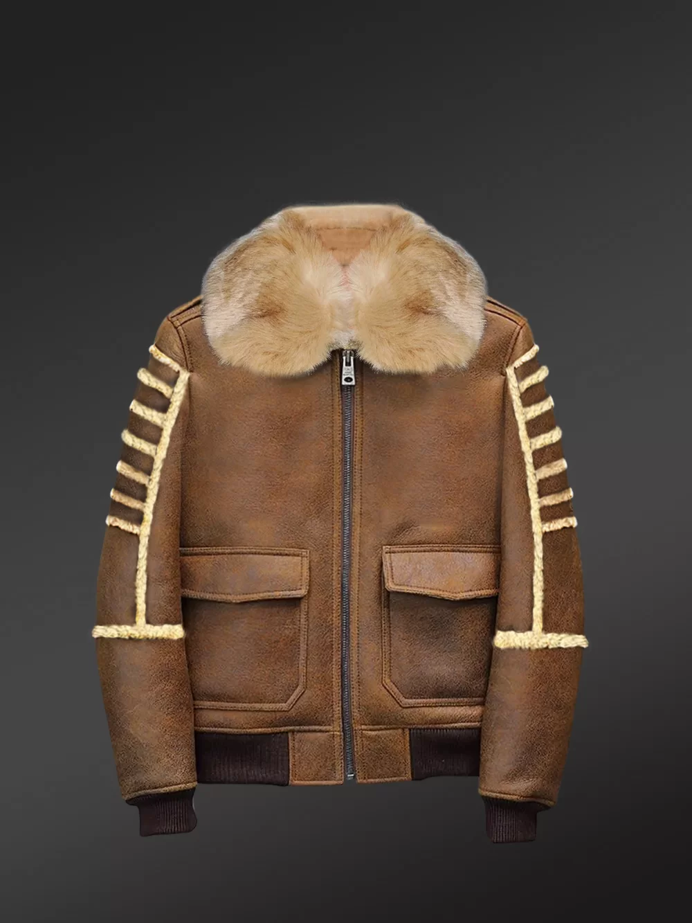 Shearling Aviator Bomber Jacket | Sheepskin Bomber Coat Jacket