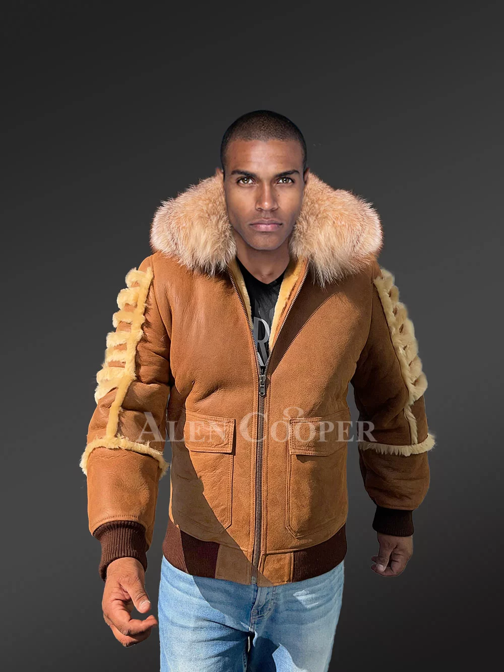 Shearling Aviator Bomber Jacket | Sheepskin Bomber Coat Jacket