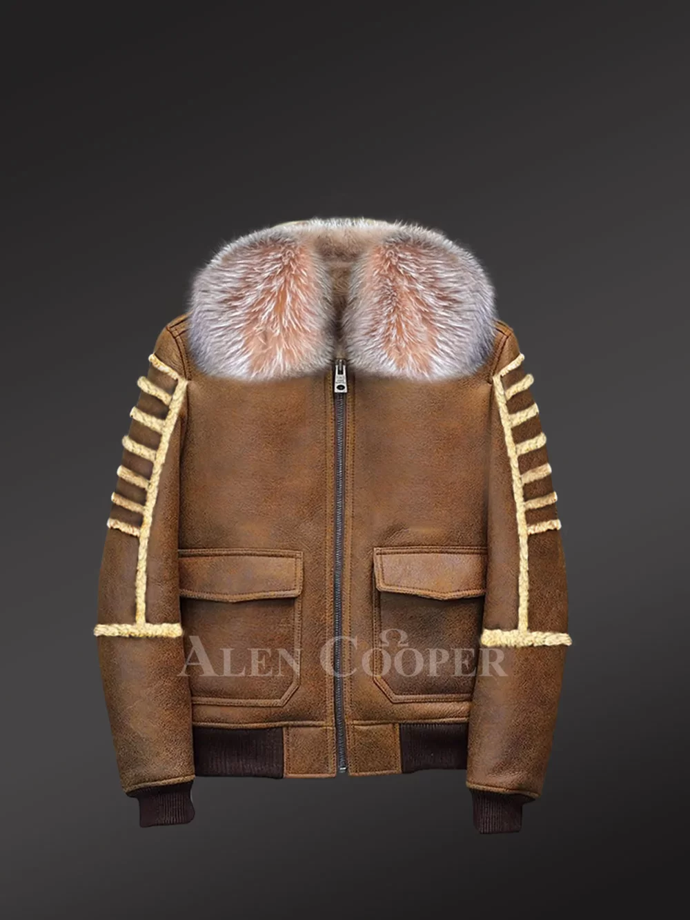 Shearling Aviator Bomber Jacket | Sheepskin Bomber Coat Jacket