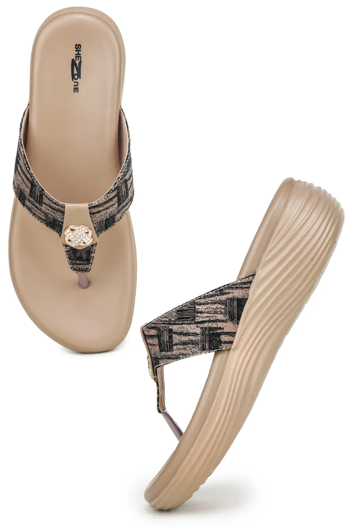 Shezone Beige Women Heels