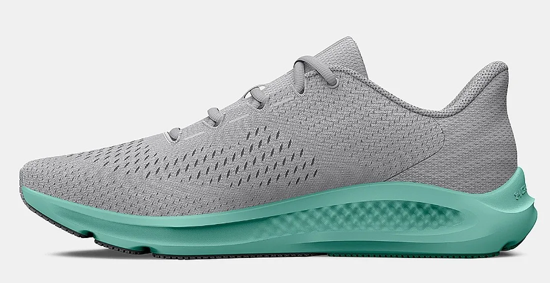 shoes Under Armour Charged Pursuit 3 Big Logo - Mod Gray/Halo Gray/Neo Turquoise - women´s