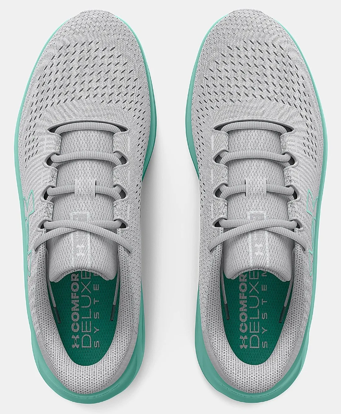 shoes Under Armour Charged Pursuit 3 Big Logo - Mod Gray/Halo Gray/Neo Turquoise - women´s