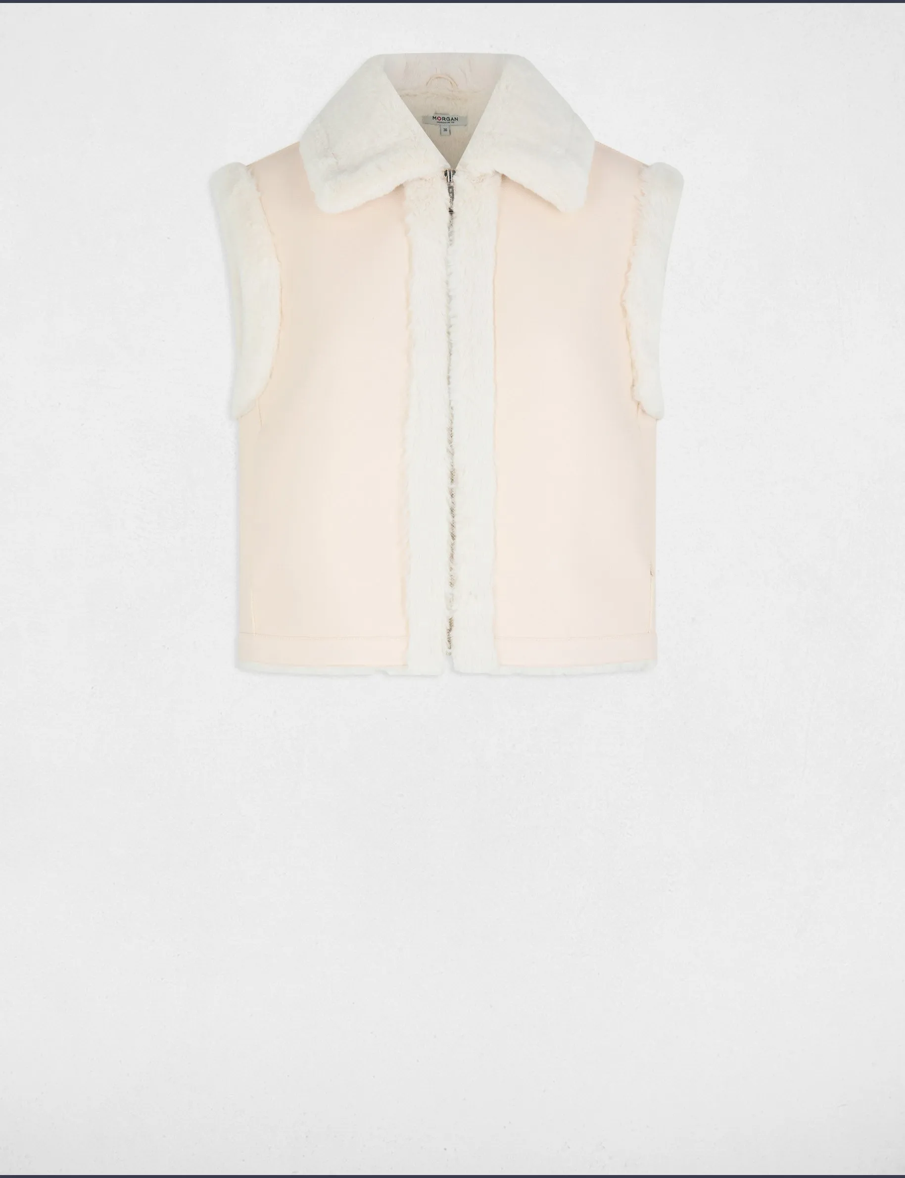 Short sleeveless jacket ivory women