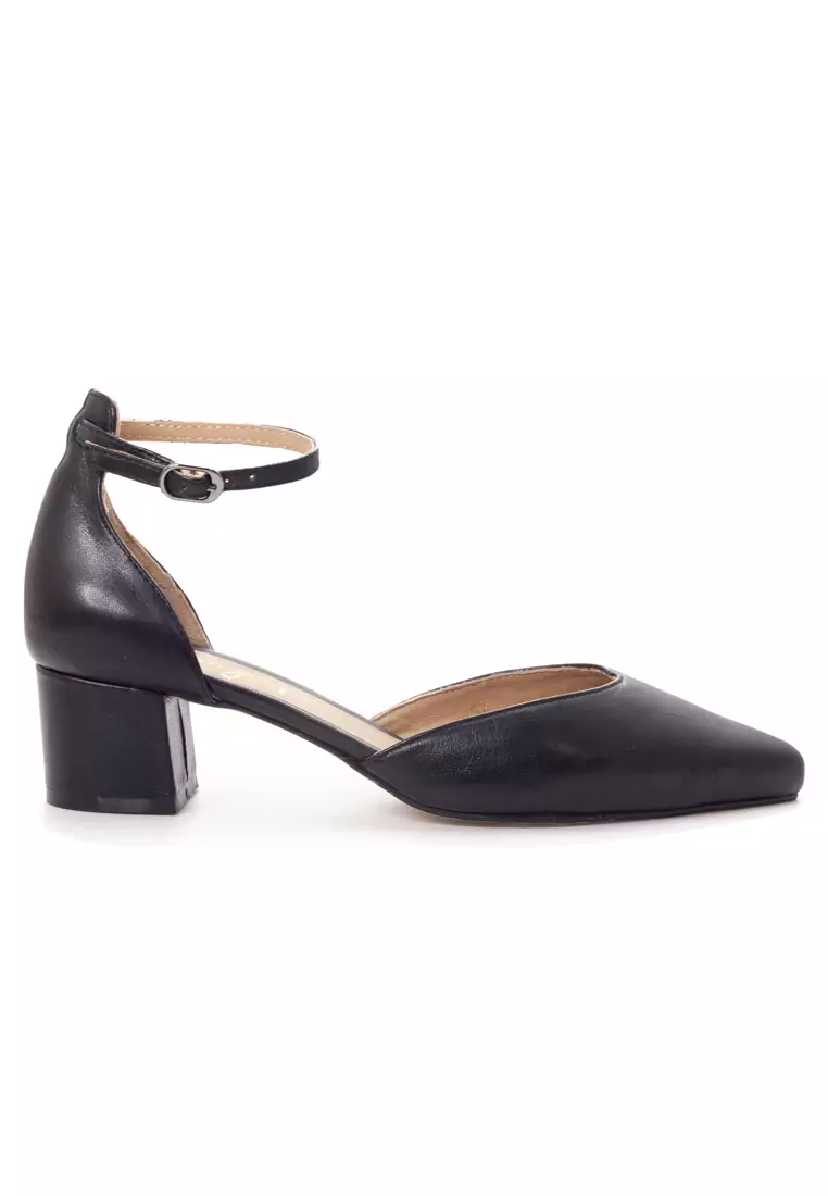 Shu Talk AMAZTEP Nappa Leather With Ankle Strap Heels