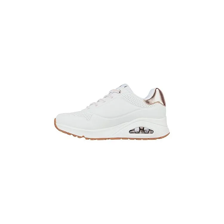 SKECHERS WHT Donna Uno Shimmer Away Sneakers