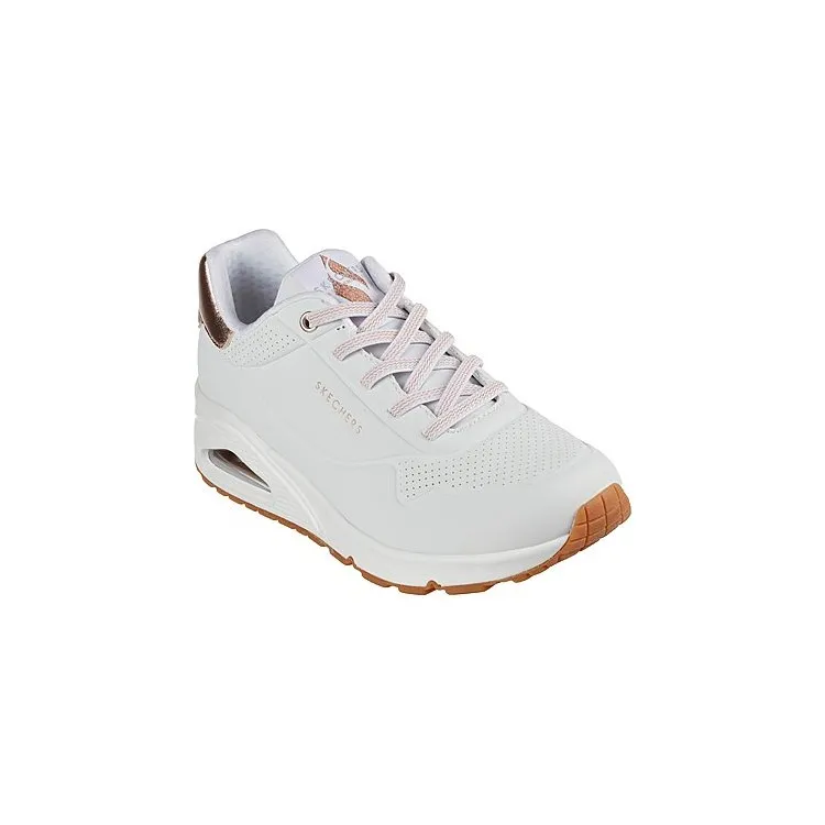 SKECHERS WHT Donna Uno Shimmer Away Sneakers