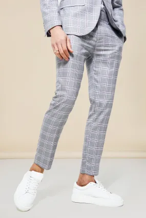 Skinny Check Crop Suit Trousers