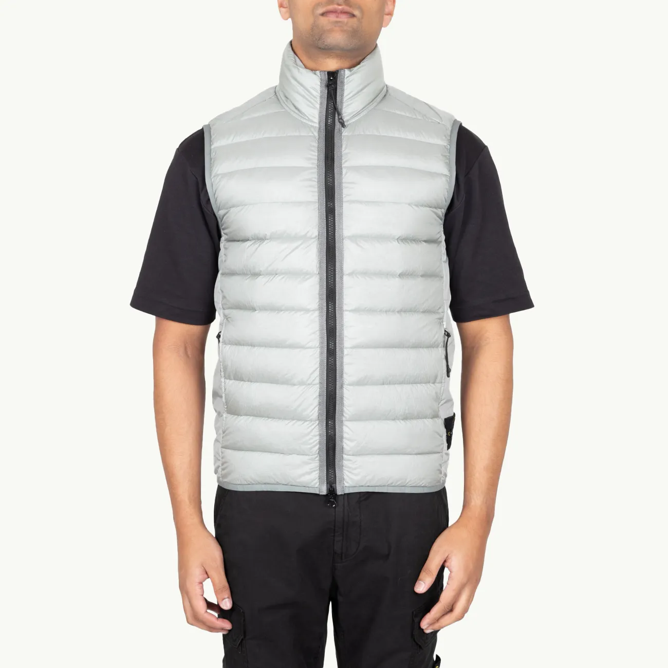 Sleeveless Down Jacket Patch Loom Chambers - Grey Green 6081