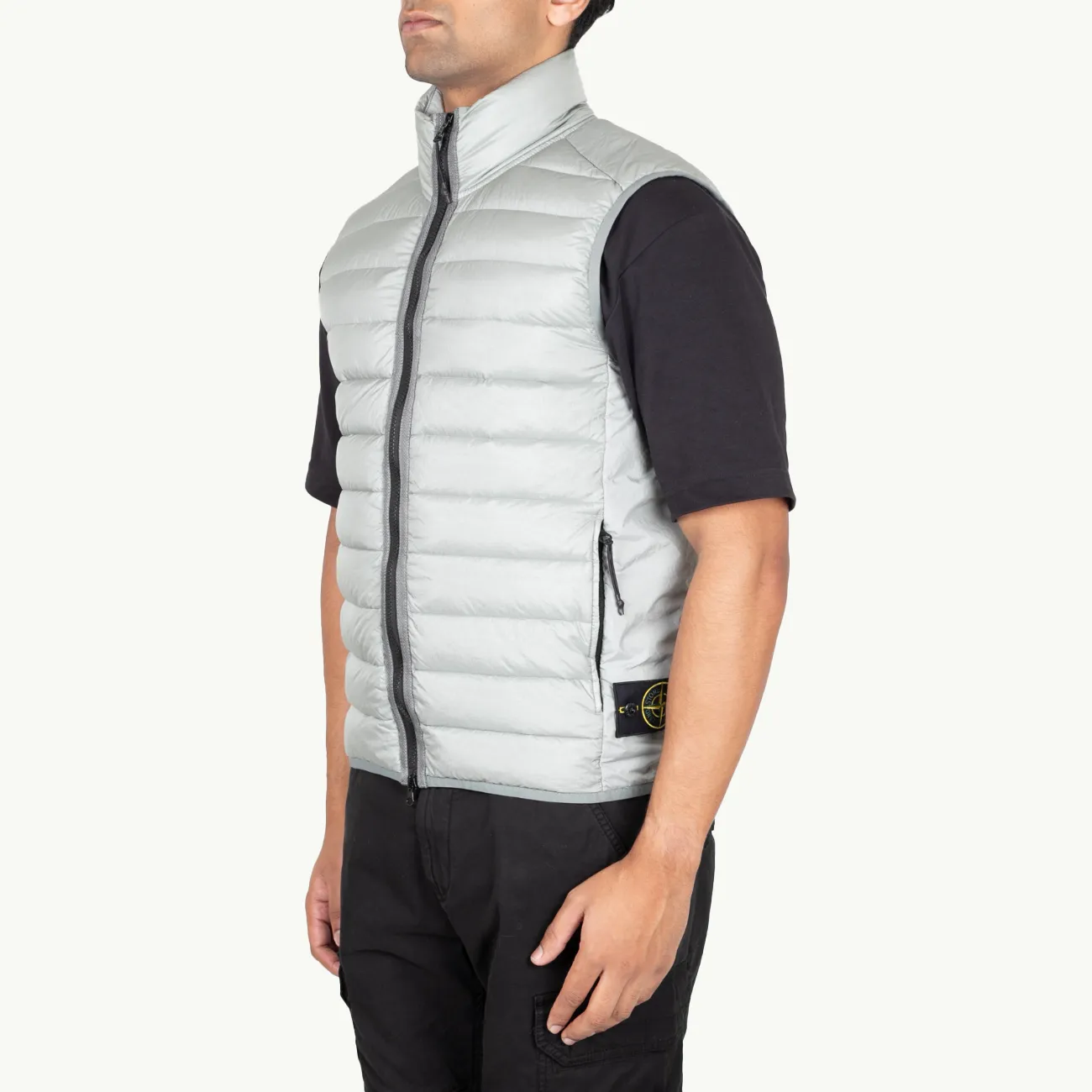 Sleeveless Down Jacket Patch Loom Chambers - Grey Green 6081