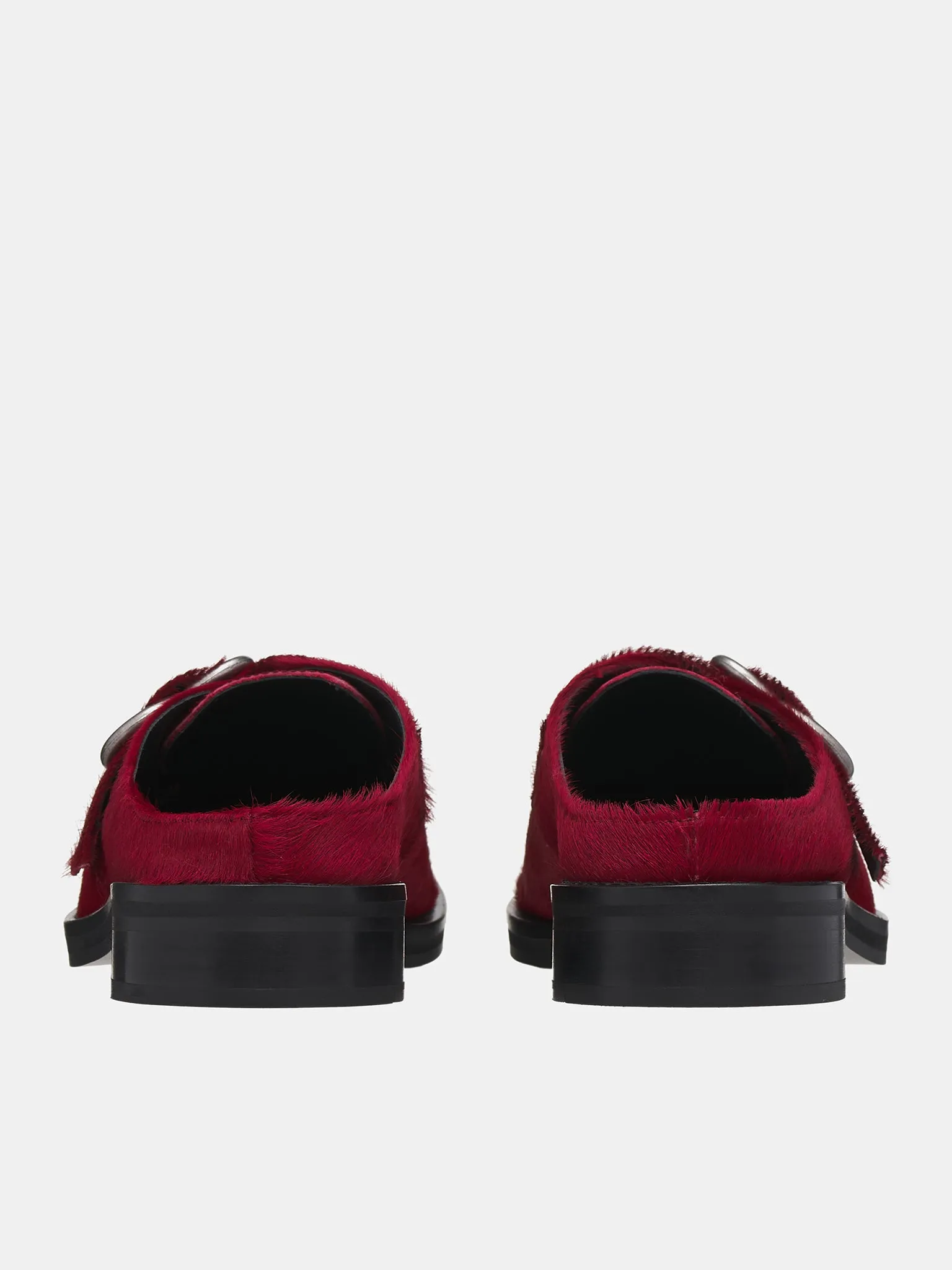 Square Toe Buckle Mules (1056LF03100M-RED)