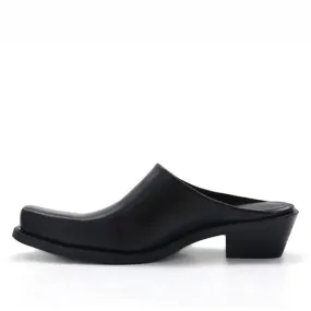 Square Toe Minimalist Black Mules