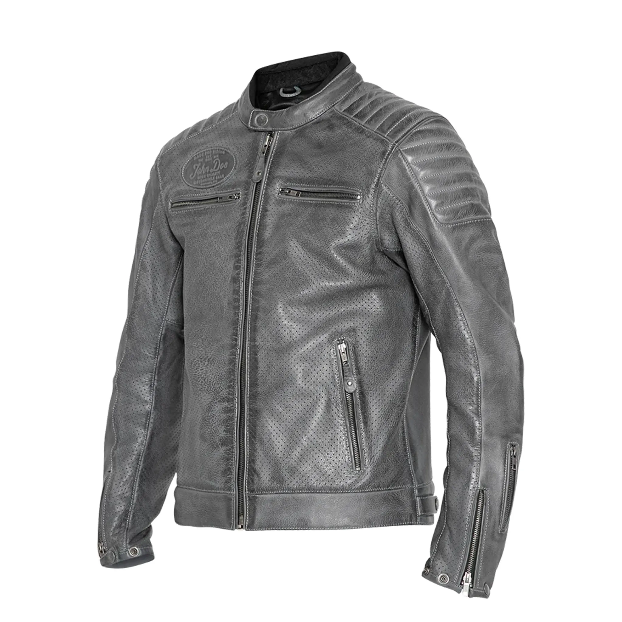 STORM LEATHER JACKET | GREY