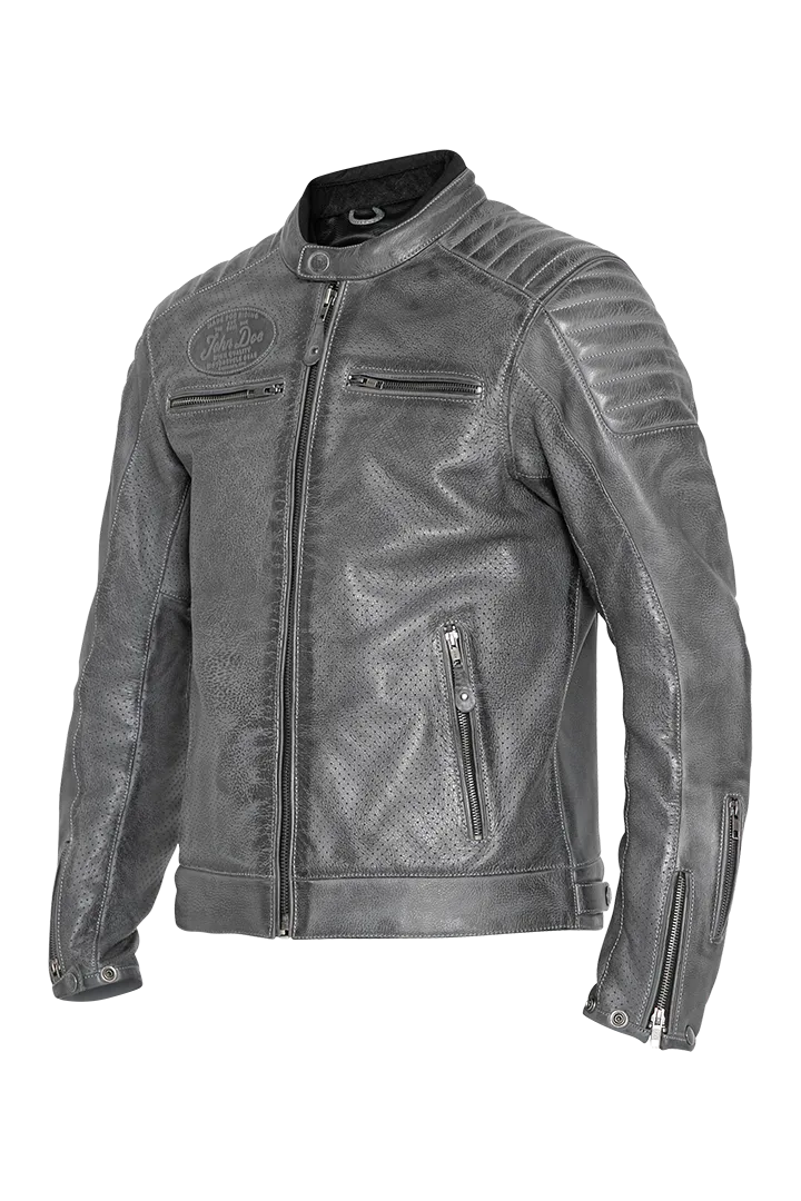 STORM LEATHER JACKET | GREY