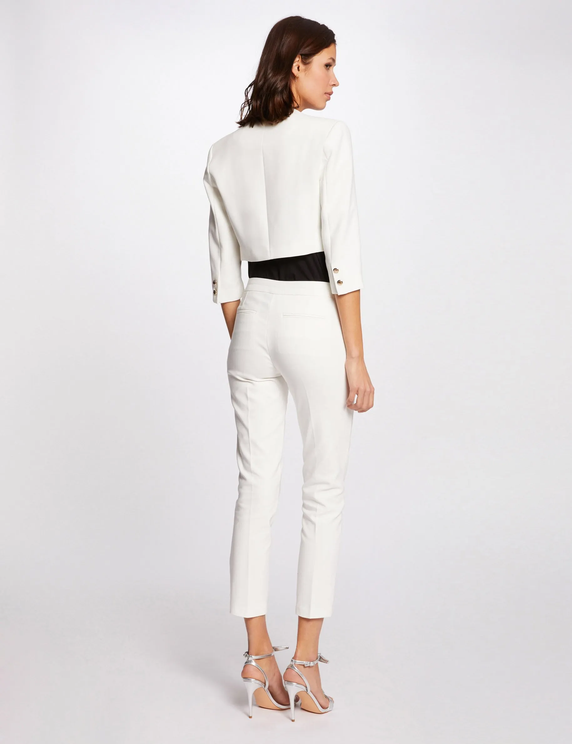 Straight jacket with 3/4-length sleeves ecru women