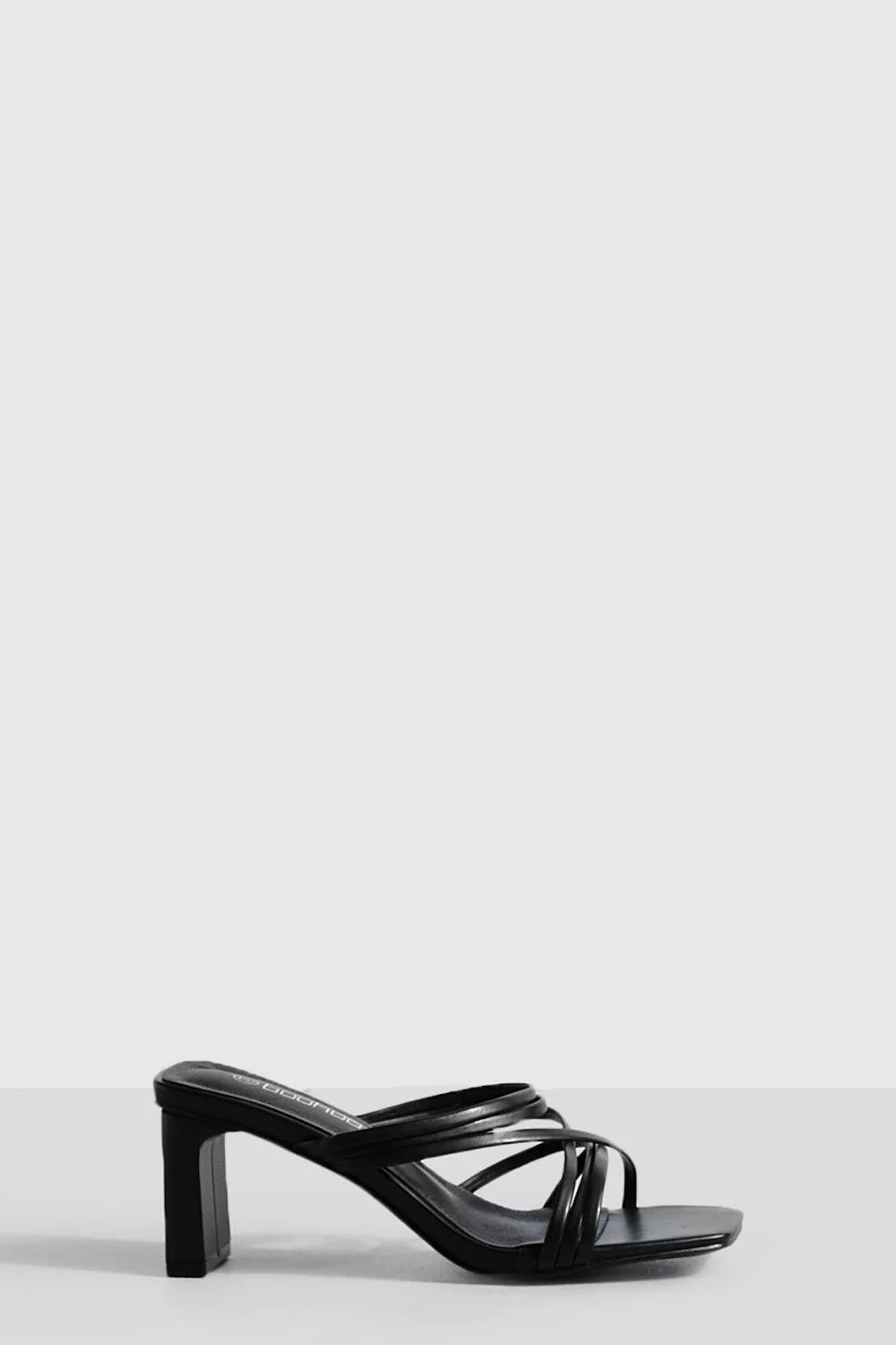 Strappy Low Block Heeled Mules